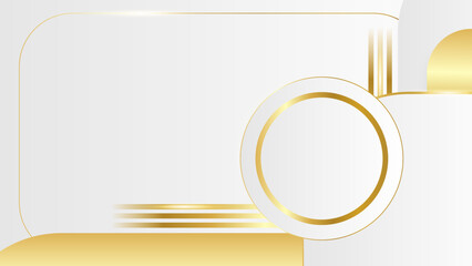 Modern abstract white and gold background vector. Elegant concept design with golden line.