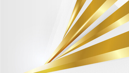 Modern abstract white and gold background vector. Elegant concept design with golden line.