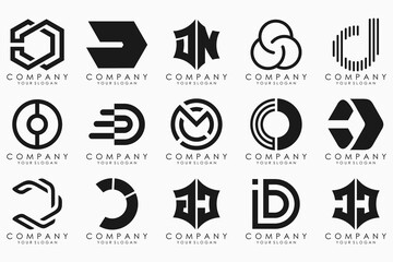 abstract letter D logo icon set. design for business of luxury, elegant, simple.