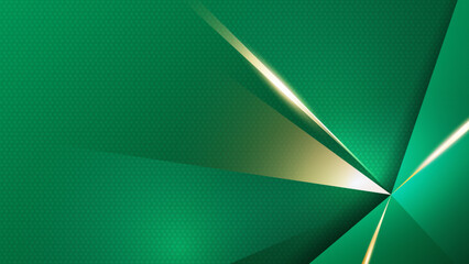 Modern abstract green and gold background vector. Elegant concept design with golden line.