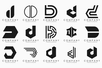 abstract letter D logo icon set. design for business of luxury, elegant, simple.