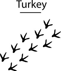 Turkey Silhouette with trails. Vector Illustration on white background