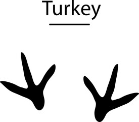 Obraz premium Turkey Silhouette with trails. Vector Illustration on white background..eps