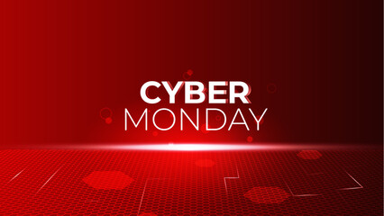 Cyber monday editable text effect suitable for cyber monday red themed events.