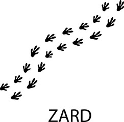 Zard footprint illustration on white background