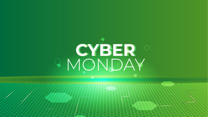 Cyber monday editable text effect suitable for cyber monday green themed events.