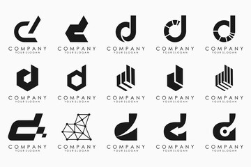 abstract letter D logo icon set. design for business of luxury, elegant, simple.