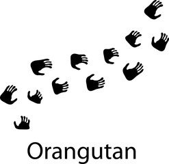 Orangutan paw print vector illustration on white background..eps © rahul