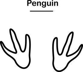 Penguin Silhouette with trails. Vector Illustration on white background 