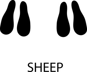 Sheep foot print illustration on white background..eps