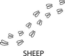 Sheep Paw print illustration on white background