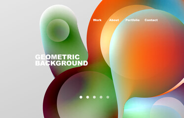 Abstract liquid background for your landing page design. Web page for website or mobile app wallpaper