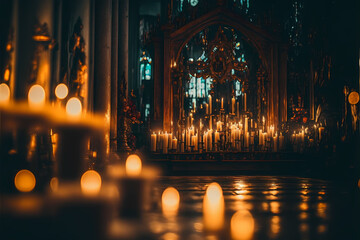 Candles in a church photograph, Candlemas day, background for candlemas day 