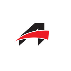 Letter A Swoosh Logo Design Vector.