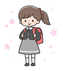 入学式の女の子