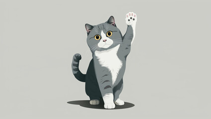 Obraz premium cartoon kitten 2d illustration