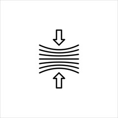 Elasticity line icon, vector pictogram of elastic material. Resilience material sign. Quality design element, vector illustration on white background