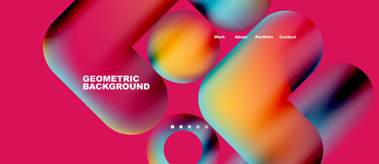 Abstract circles and round shapes landing page background. Vector Illustration For Wallpaper, Banner, Background, Card, Book Illustration, landing page. Pattern design concept