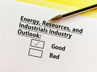 Questionnaire about industry