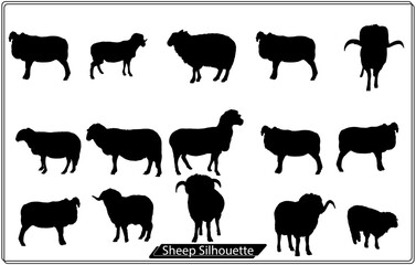 Sheep Silhouette Icon On White Background
