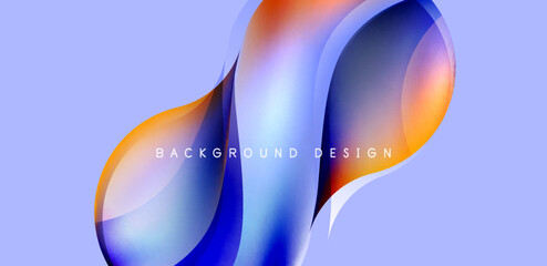 Abstract elegant flowing shapes background, fluid gradient colors. Template for covers, templates, flyers, placards, brochures, banners