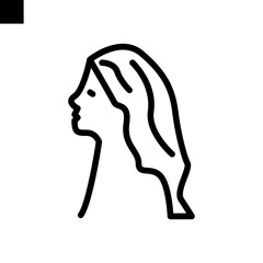 woman icon line style vector