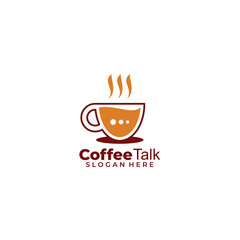 coffee message logo design vector