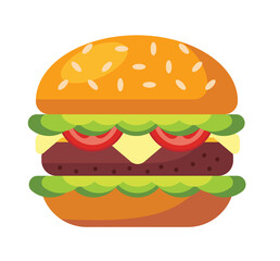 hamburger cartoon isolate