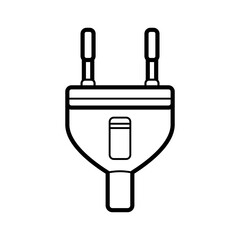 Obraz premium 2 Pin Round Plug Electric Power Adapter Cable Vector Icon Illustration
