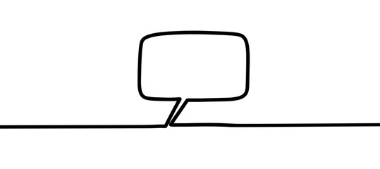 Chat speech bubble line continuous drawing art banner background design vector. 