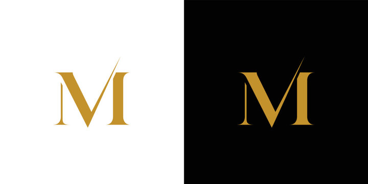 The initials logo letter MV is elegant and luxurious design