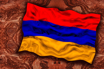 National Flag of Armenia. Background  with flag  of Armenia.