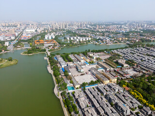 Obraz premium Shandong Liaocheng, an empty panorama in the ancient city of Dongchang