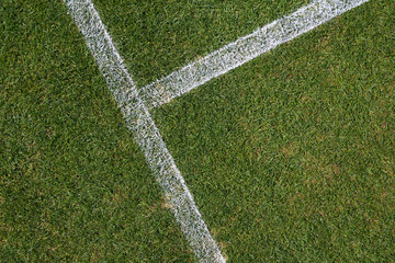 White lines on a grass tennis court