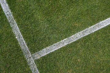 White lines on a grass tennis court