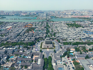Shandong Liaocheng, an empty panorama in the ancient city of Dongchang