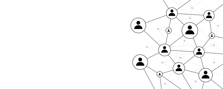 Network Technology User Structure Connect Dots And Lines Background Template. Team Social Linked Global Digital Database Graphic Vector.