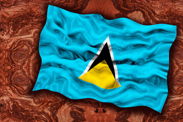 National flag of Saint Lucia.. Background  with flag of Saint Lucia..