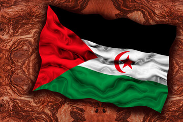 National flag of Western Sahara. Background  with flag of Western Sahara.
