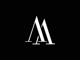 Creative Minimalist Letter AA Logo Design , Minimal AA Monogram