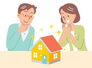 新しく建てる家のことを考える若い夫婦