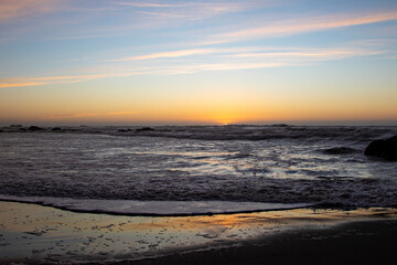 Fototapeta na wymiar Scenic view of sea against sky at sunset, Fort Bragg, California, United States, USA - stock photo