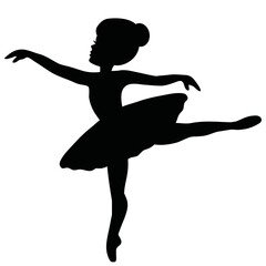 Pretty ballerina silhouette vector cartoon illustration © primus44