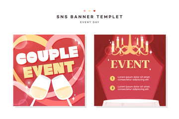 Couple Family Event Day SNS Banner Set
