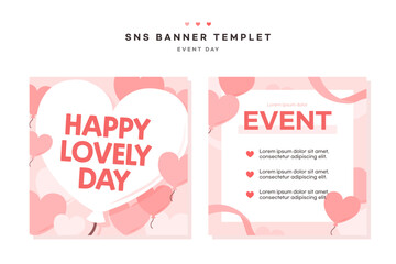 Couple Family Event Day SNS Banner Set
