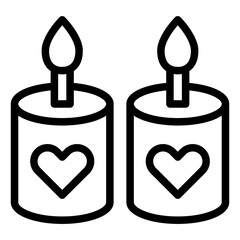 Wedding Candle Icon Style