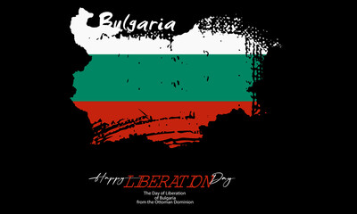 Independence day of Bulgaria illustration, Bulgaria National Flag Map Design, Bulgaria flag made in watercolor brush stroke background. 