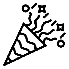 party popper icon style