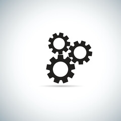 UI Line Icon Gear Engine Settings, Vector Icon Trendy Flat Style
