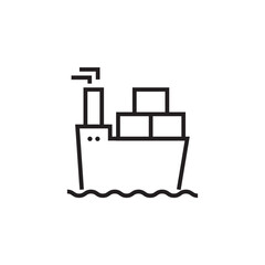 Cargo delivery service icon with black outline style. Related to order tracking, delivery home, warehouse, truck, scooter, courier and cargo icons. Shipping symbol. Vector illustration